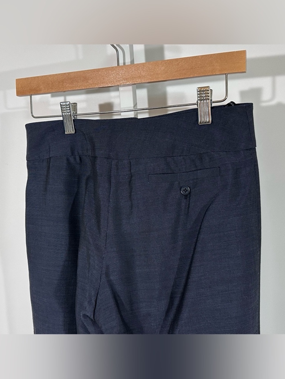 Karen Millen tailored straight leg trousers blue size 8 workwear pants mohair - Picture 8 of 9